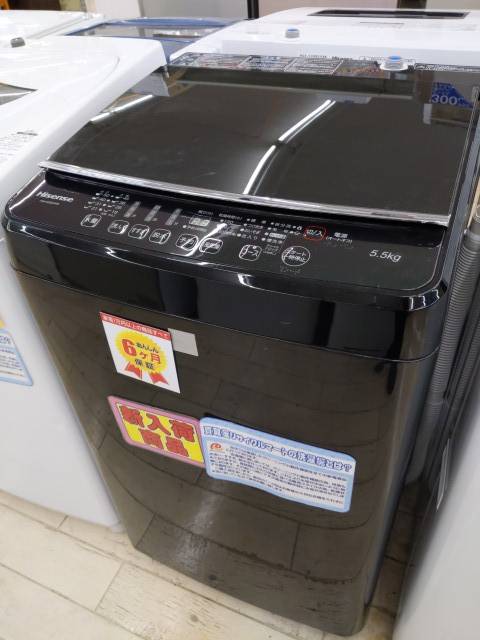 【2016年製 Hisense 4.5kg 洗濯機 ガラストップ ブラック HW-G55E4KK】を買取致しました！ - リサイクルマートは現在冷蔵庫の買取、家具の買取強化中です！お気軽にお問い合わせください。
