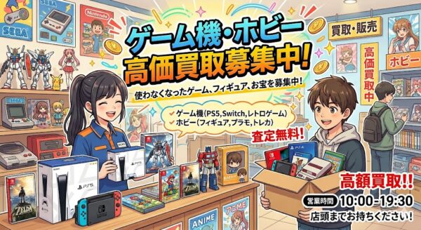 【お宝求む！】PS5・Switchから懐かしのレトロゲーム、フィギュア、ソフビまで！ホビー全般「猛烈」買取募集中！🎮🧸✨