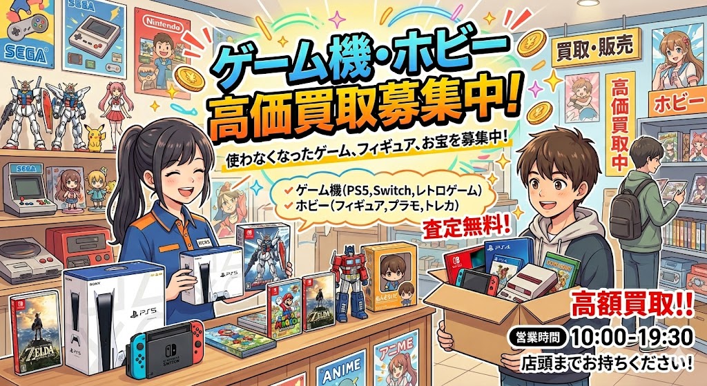 【お宝求む！】PS5・Switchから懐かしのレトロゲーム、フィギュア、ソフビまで！ホビー全般「猛烈」買取募集中！🎮🧸✨
