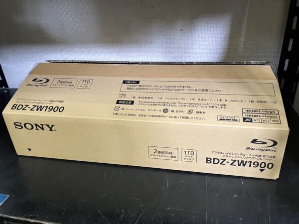 【未使用品 SONY ブルーレイレコーダー BDZ-ZW1900 1TB】をお買取りいたしました。 - リサイクルマートは現在冷蔵庫の買取、家具の買取強化中です！お気軽にお問い合わせください。