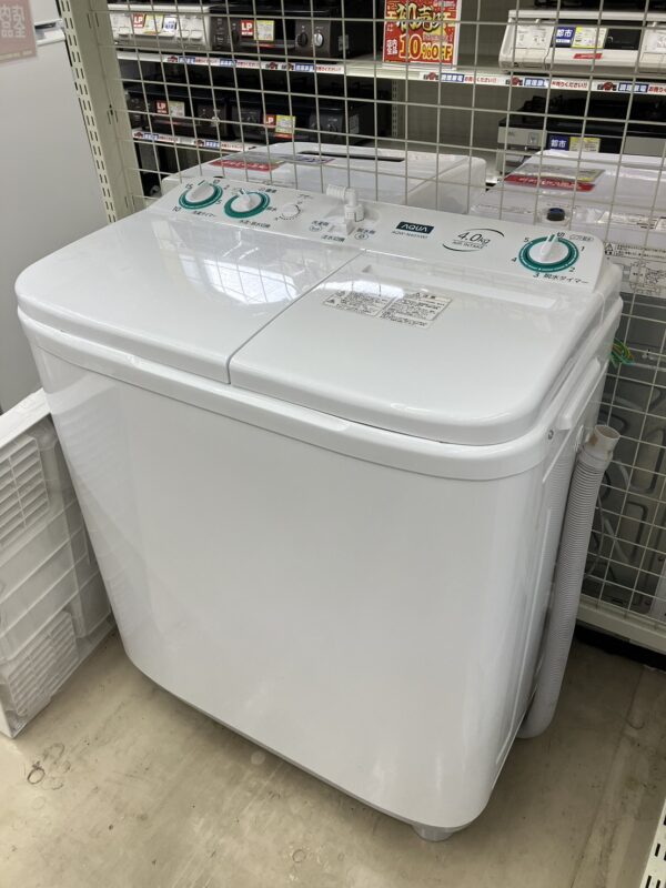 【AQUA 4kg 二層式洗濯機 2021年式 AQW-N401】をお買取りいたしました。 - リサイクルマートは現在冷蔵庫の買取、家具の買取強化中です！お気軽にお問い合わせください。