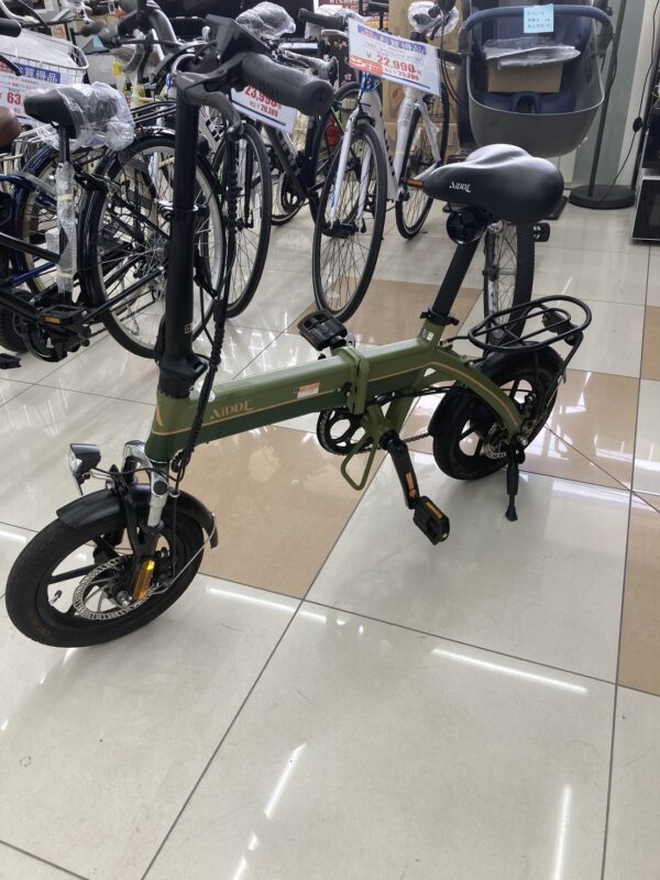 【AiDDE/ アイッデ/折りたたみ式電動アシスト自転車/14インチ/5段アシストモード付き/A1TS/オリーブトラブ】をお買取致しました！！ - リサイクルマートは現在冷蔵庫の買取、家具の買取強化中です！お気軽にお問い合わせください。